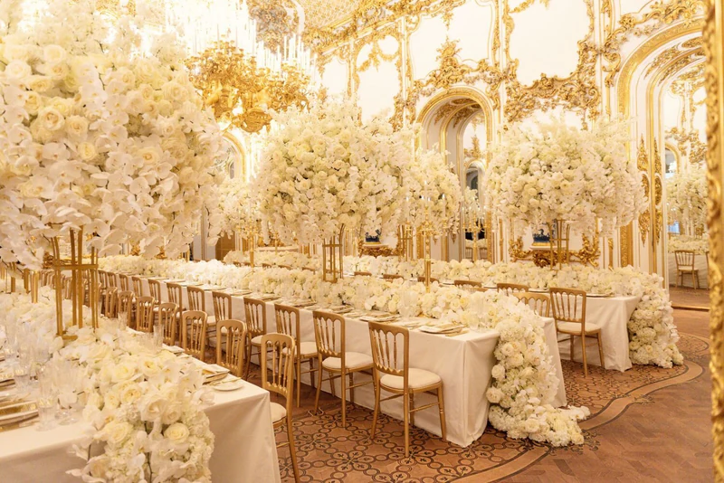 Austria vienna palais liechtenstein white gold wedding