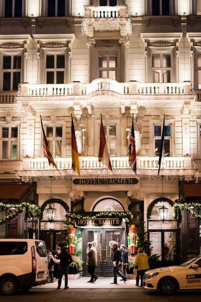 Main entrance of Hotel Sacher Vienna Wedding Venue