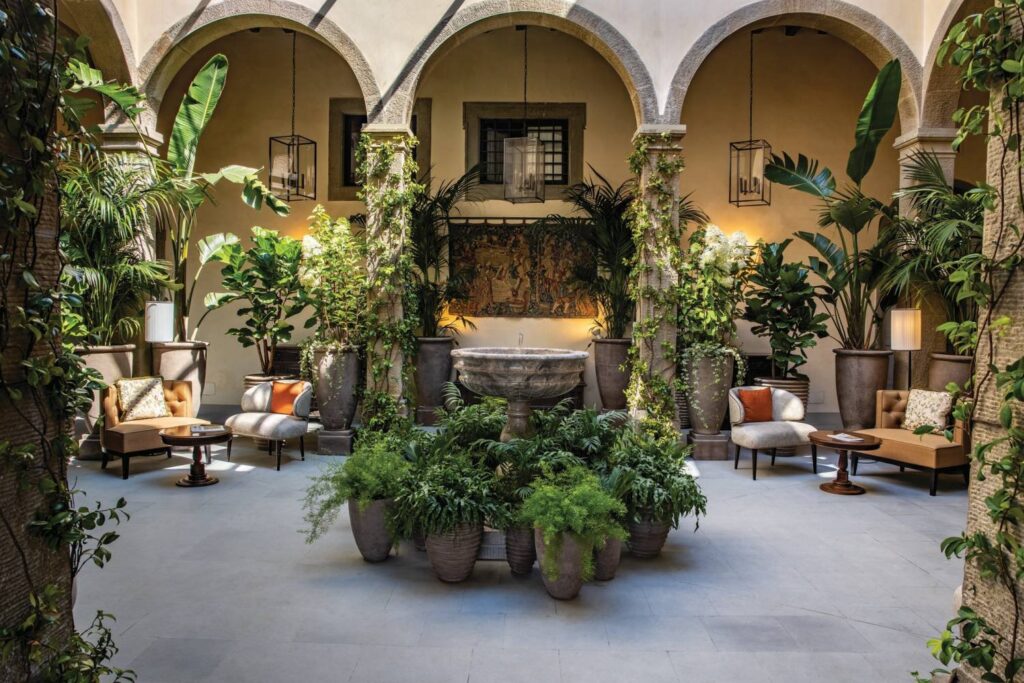 Lobby of hotel Belmond Villa San Michele Florence Tuscany Italy