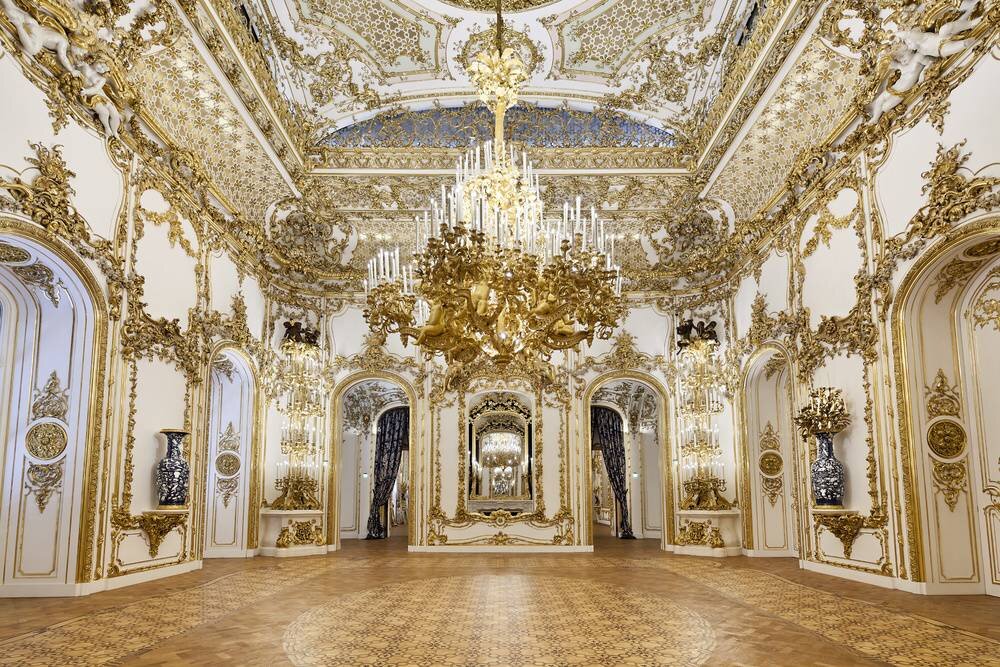Ballroom of Liechtenstein City Palace luxury wedding and event venue in central Vienna Austria