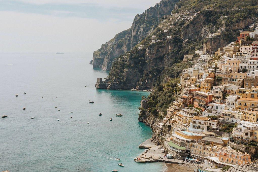 Views of Positano on the Amalfi Coast in Italy as one of the most exclusive, interesting and picturesque coastal luxury wedding destinations